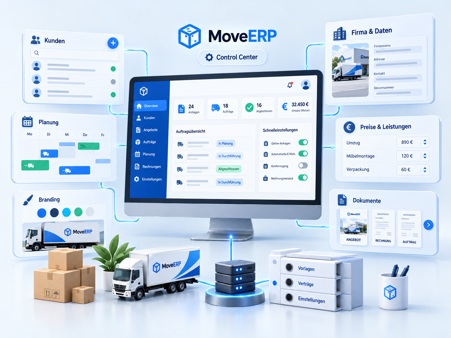 3D Darstellung des MoveERP Control Centers